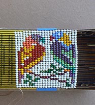 colorful beaded parrot design