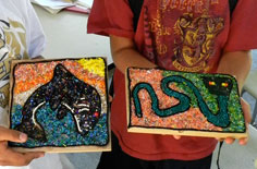 bead paintings from art camp